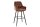Barstuhl mit Lehne Stoff Metall in Braun Schwarz Chesterfield