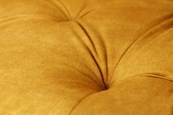 Tresenhocker Samt Metall in Gelb Schwarz Chesterfield