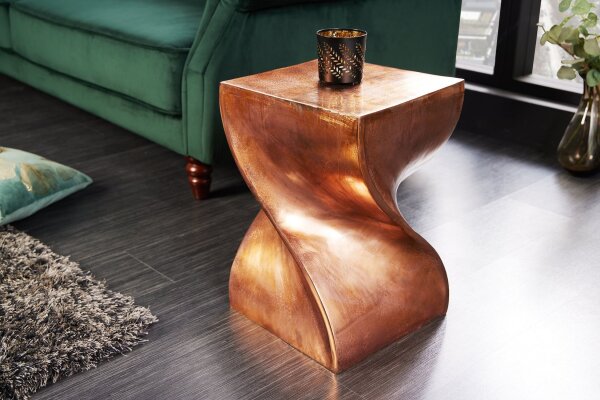Beistelltisch in Kupfer Handarbeit H: 45 cm Metall