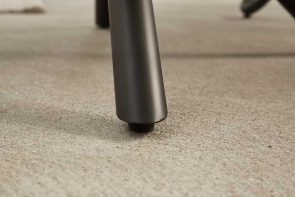 Drehstuhl Gelb Schwarz aus Stoff Metall ohne Rollen Retro