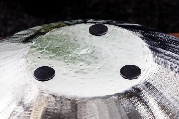 Dekoschale Hammerschlag in Silber Ø 50 cm Handarbeit