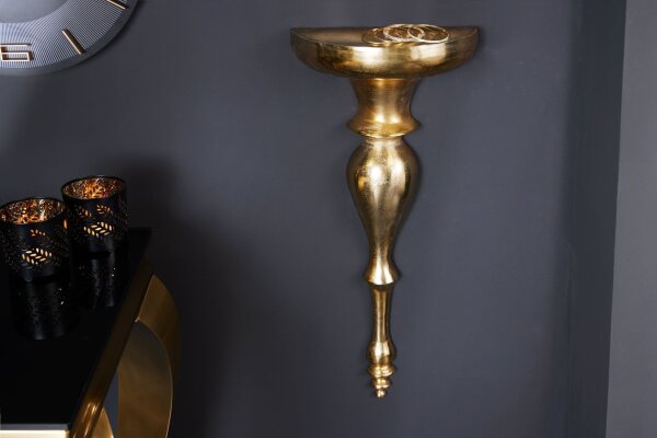 Schweberegal Metall in Gold 60 cm hoch Handarbeit Barock