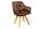 Drehstuhl Braun Natur aus Stoff Holz ohne Rollen mit Armlehne
