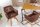 Drehstuhl Braun Natur aus Stoff Holz ohne Rollen mit Armlehne