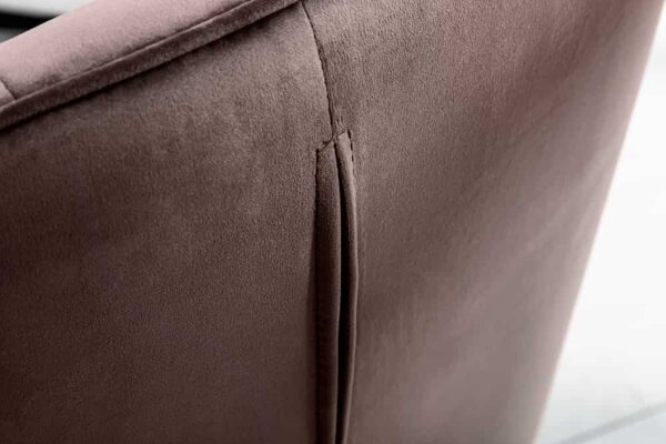 Esszimmerstuhl Samt Metall Braun Schwarz mit Armlehne