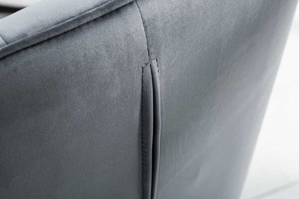 Armlehnstuhl Grau Schwarz aus Samt Metall modernes Design