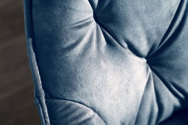 Esszimmerstuhl Samt Metall in Petrol Schwarz Chesterfield