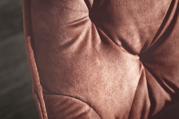 Esszimmerstuhl Samt Metall in Braun Schwarz Chesterfield