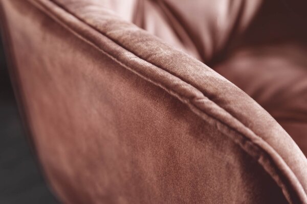Esszimmerstuhl Samt Metall in Braun Schwarz Chesterfield