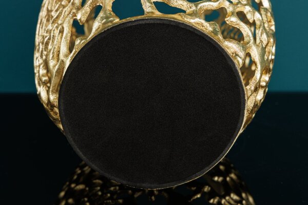 Deko Vase Metall in Gold H: 38 cm Handarbeit dekorativ PAULA