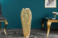Dekovase Metall 64 cm hoch in Gold Handarbeit PAULA