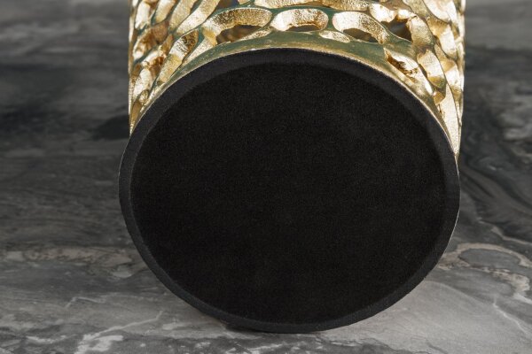 Dekovase groß 92 cm hoch Metall in Gold Handarbeit