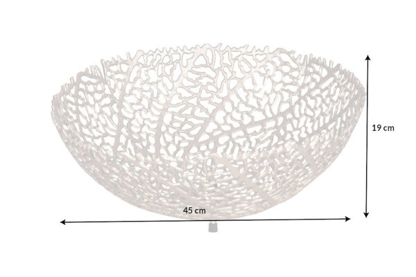 Dekoschale Metall rund Ø 46 cm Handarbeit in Silber