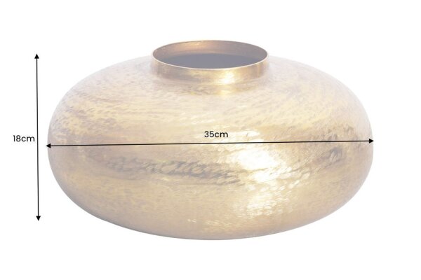 Deko Vase Metall in Gold Ø 35 cm Orientalisch Hammerschlag