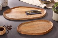 Tablett 2er Set Handarbeit Mangoholz massiv KARIMIA