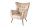 Ohrensessel Samt Beige Creme mit Armlehne Chesterfield