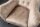 Ohrensessel Samt Beige Creme mit Armlehne Chesterfield