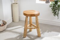 Hocker Teakholz Natur B: 30 cm Dreibein Landhaus