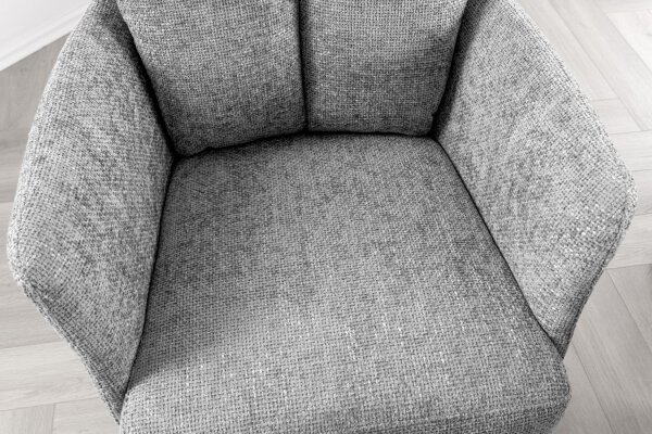 Bürostuhl Grau Schwarz drehbar aus Stoff Metall ohne Rollen
