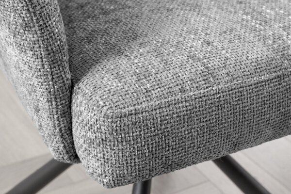 Bürostuhl Grau Schwarz drehbar aus Stoff Metall ohne Rollen