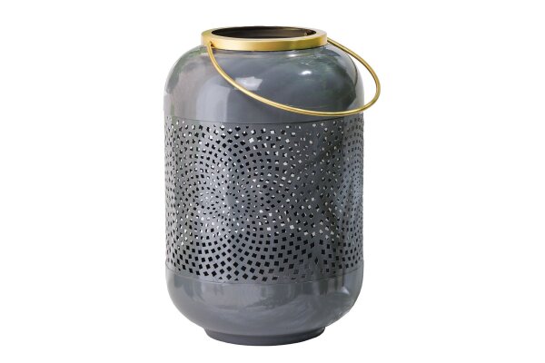 Kerzenhalter H: 30 cm Handarbeit Eisen in Grau Gold