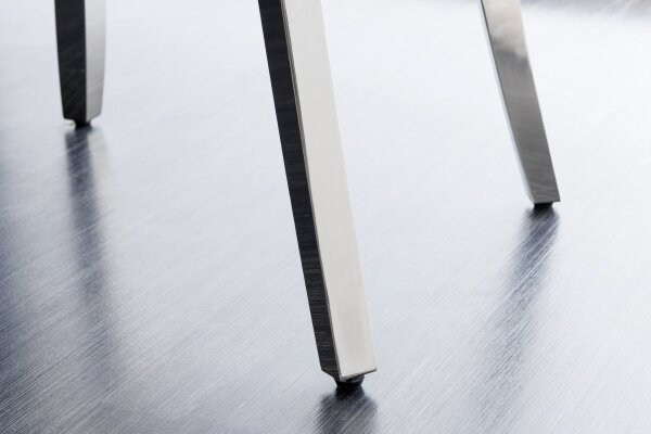 Barhocker Samt Edelstahl in Blau Silber Chesterfield