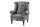 Ohrensessel Samt Holz in Grau Braun B: 85 cm Chesterfield