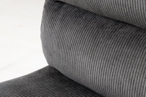 Barstuhl höhenverstellbar Cord Metall Grau Schwarz drehbar