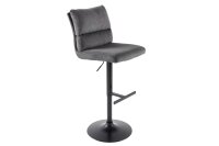 Barstuhl höhenverstellbar Cord Metall Grau Schwarz...