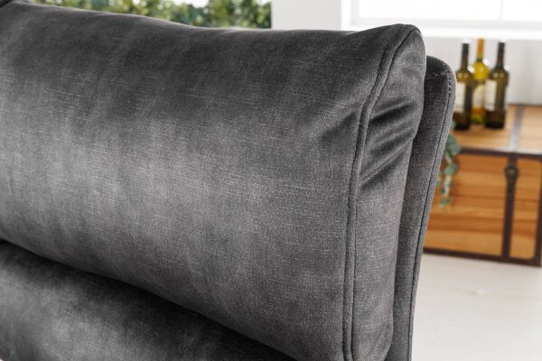 Barhocker höhenverstellbar drehbar Samt Grau Schwarz