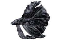 Dekostatue Schwarz H: 36 cm Polyresin Kampffisch