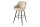 Barhocker Samt Metall in Creme Beige Schwarz mit Lehne