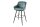 Barhocker mit Lehne Retro in Petrol Schwarz aus Samt Metall