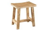 Sitzhocker Holz massiv gebogene Sitzfläche Shabby Chic