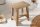 Sitzhocker Holz massiv gebogene Sitzfläche Shabby Chic