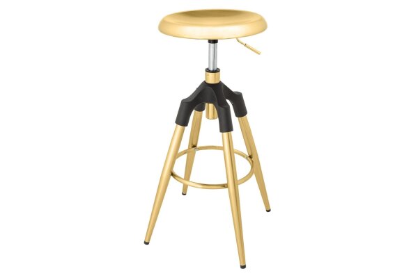Barhocker höhenverstellbar Metall in Gold Schwarz