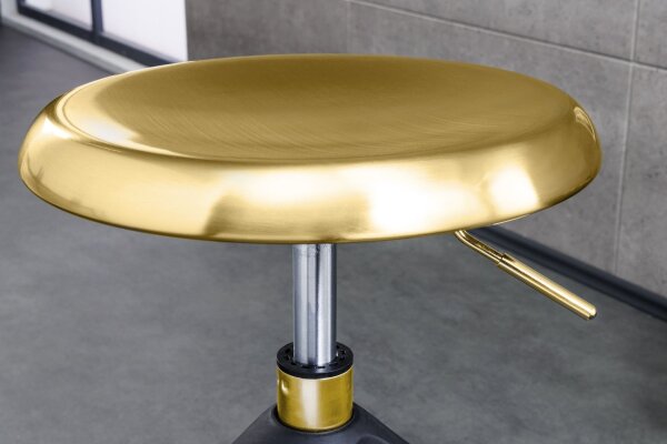 Barhocker höhenverstellbar Metall in Gold Schwarz