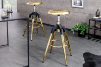Barhocker höhenverstellbar Metall in Gold Schwarz