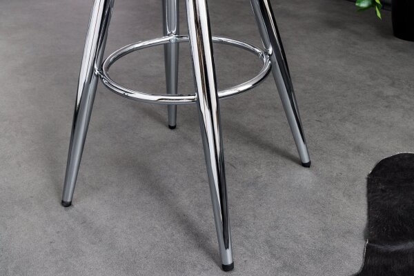 Barstuhl ohne Lehne höhenverstellbar Metall in Chrom