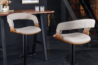 Barhocker höhenverstellbar Stoff Holzfurnier in...