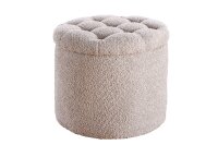 Pouf mit Stauraum Ø 50 cm H: 43 cm Bouclé...