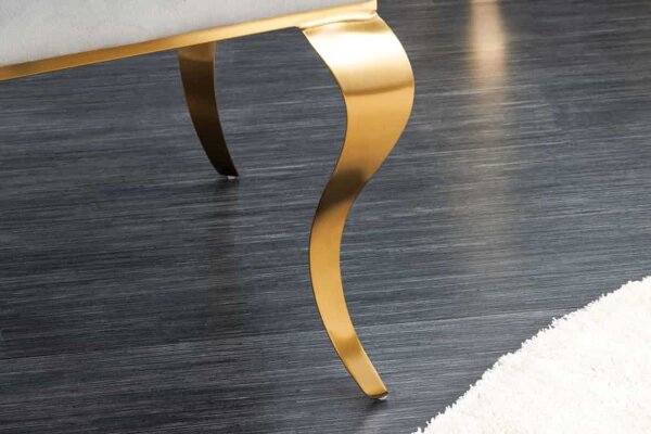 Esszimmerstuhl Samt Edelstahl Barock Design in Grau Gold