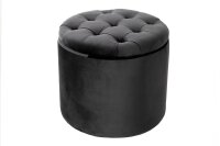 Sitzhocker Samt Metall mit Stauraum Ø 50 cm...