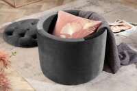 Sitzhocker Samt Metall mit Stauraum Ø 50 cm...