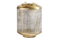 Laterne Eisen Ø 18 cm Weiß Gold Handarbeit...