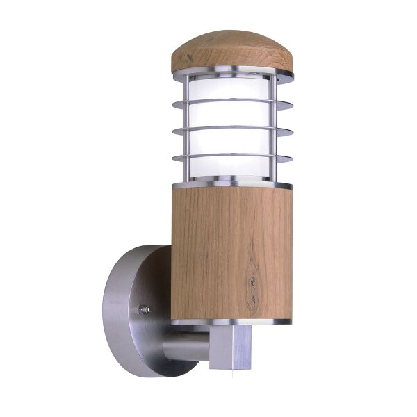 Außenwandleuchte Edelstahl Holz Skandinavisch IP44