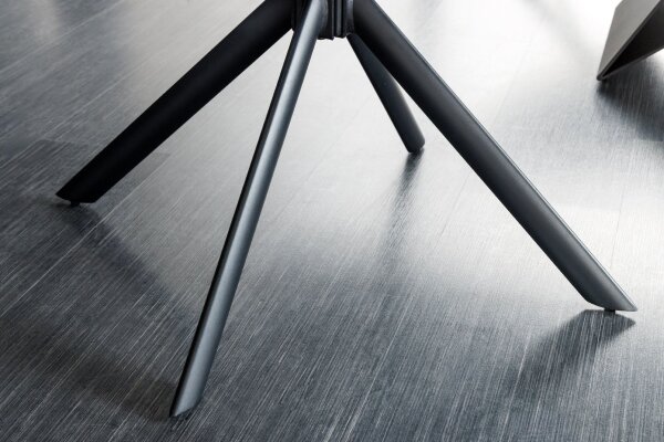 Bürostuhl Leder Metall B: 65 cm ohne Rollen in Braun Schwarz