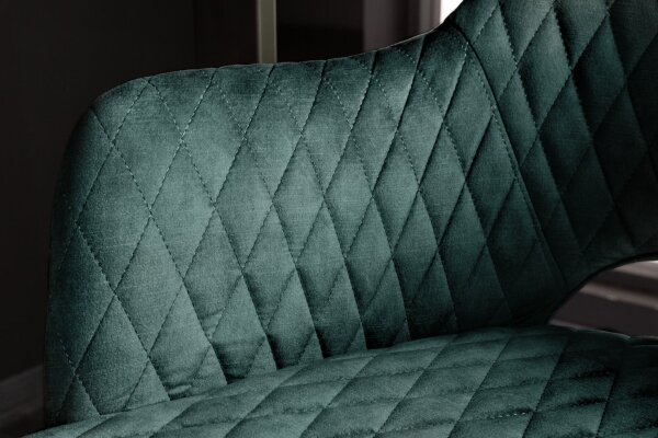 Barstuhl Schwarz Gold aus Samt Metall Retro Design