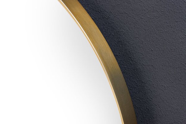 Wandspiegel Metall Rahmen rund Ø 50 cm in Gold Handarbeit