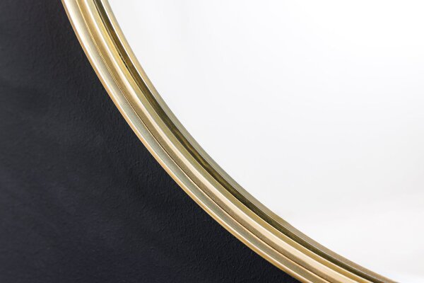 Wandspiegel Metall Rahmen rund Ø 50 cm in Gold Handarbeit
